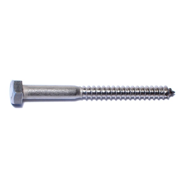 Midwest Fastener Lag Screw, 5/16 in, 3-1/2 in, Stainless Steel, Hex Hex Drive, 25 PK 50639